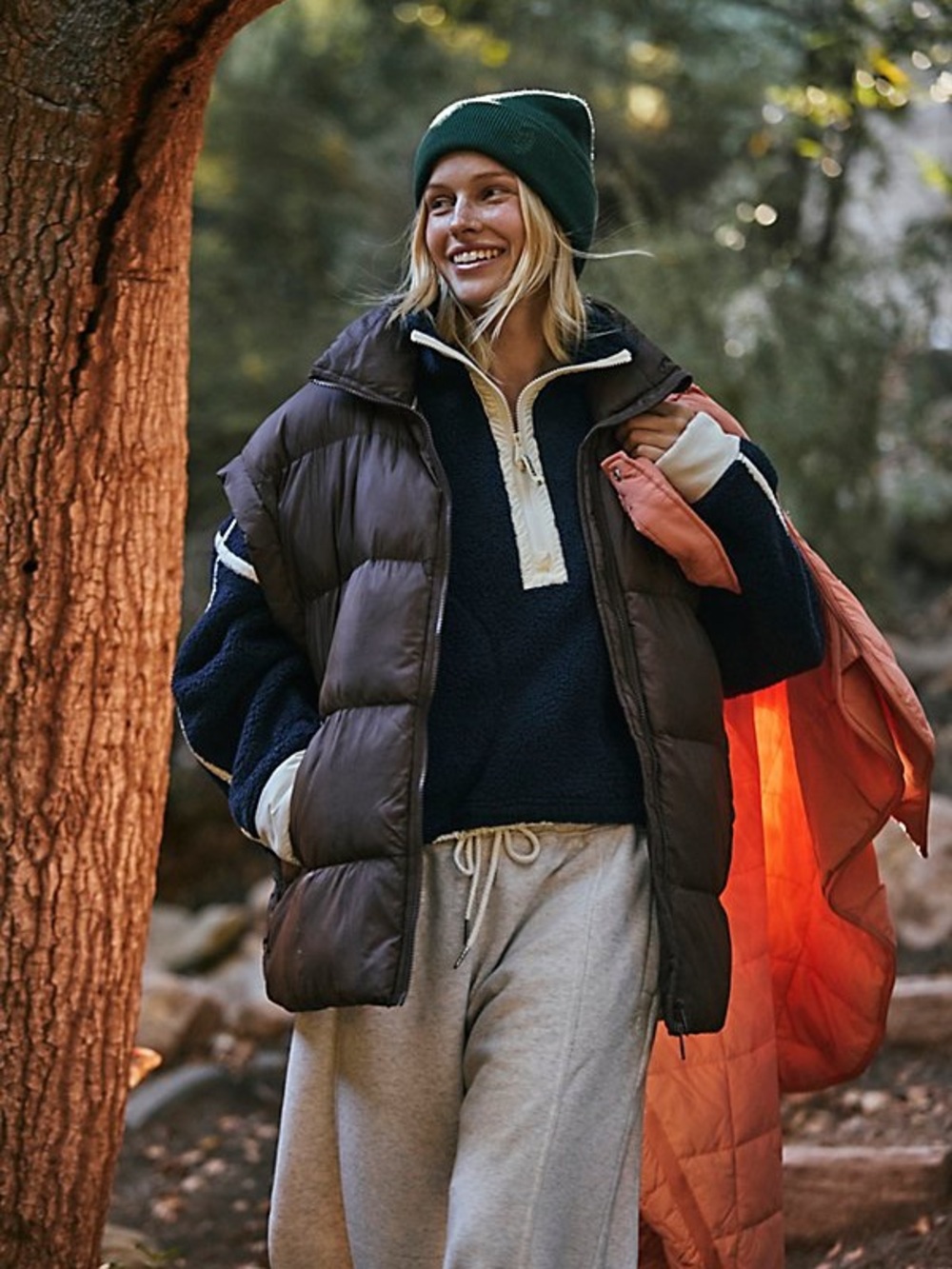 Free People Movement Black Puffer Vest